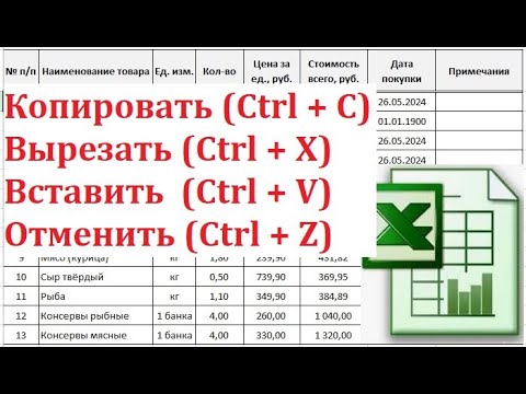 Видео: 10. Копирование в Excel, перемещение, вставка + горячие клавиши