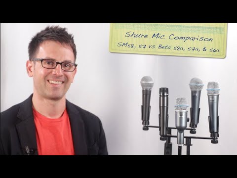 Видео: Сравнение микрофонов Shure 🎤 SM58, 57 против Beta 58a, 57a и 56a 💥 Обзор