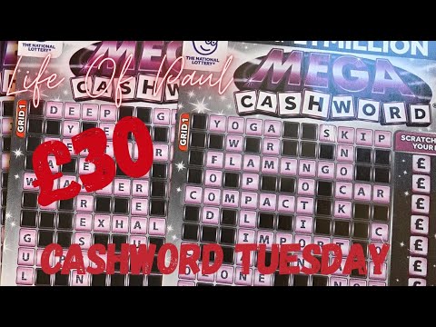 Видео: 30 фунтов стерлингов потрясающего Mega Cashword!