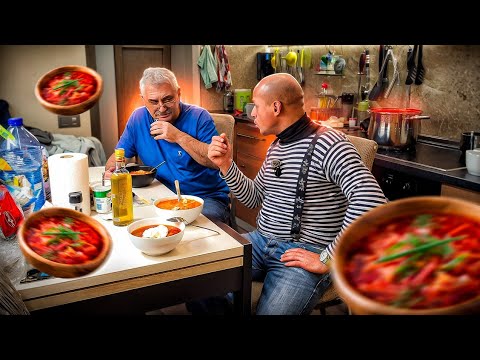 Видео: Самый вкусный Борщ!! В гостях у Марата