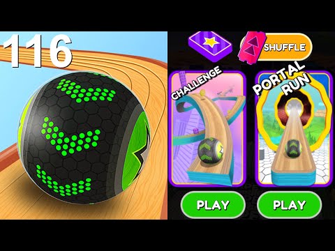 Видео: Скоростной забег Going Balls, смешные фейлы против испытаний, забег через портал, гонка на Androi...