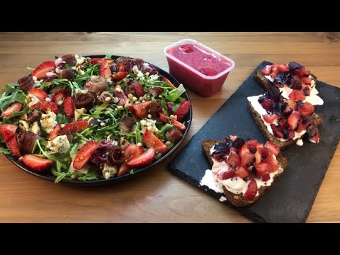 Видео: Клубничные бутерброды, салат и один из способов заморозки.