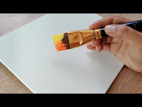 Видео: Море и волны на закате / Акриловая живопись для начинающих