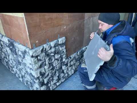 Видео: Облицовка цоколя плиткой «Английский большой» по технологии вентилируемого фасада
