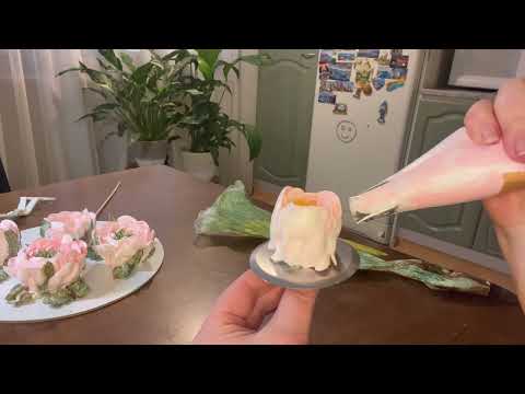 Видео: Пионы из БЗК#пионы #peonias #牡丹 #pfingstrosen #şakayıklar #पेओनीज़ #flowers #цветыизкрема #бзк #