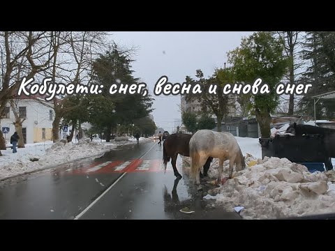 Видео: Кобулети: снег, весна и снова снег ❄️🌤️❄️ Driving Kobuleti: Snow, Spring, and Snow Again. 26/02/2025