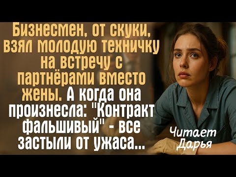 Видео: Бизнесмен, от скуки, взял молодую техничку на встречу с партнёрами вместо жены. А когда она...