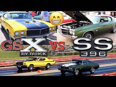 Видео: Buick GSX 1970 года против Chevelle SS 1970 года — гонка на чистом стандарте (лучший из 3)