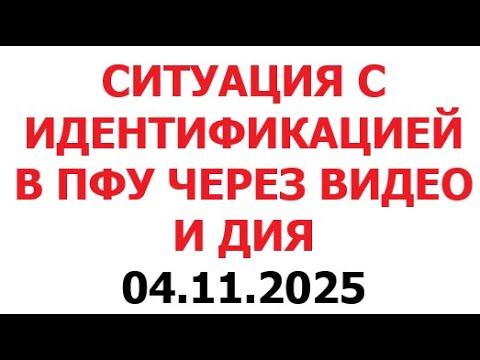 Видео: Ситуация с идентификацией в ПФУ через видео и Дия. 4 ноября 2025 г.
