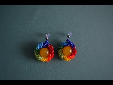 Видео: Сережки из бисера "Улитка".  Бисероплетение.  Мастер класс