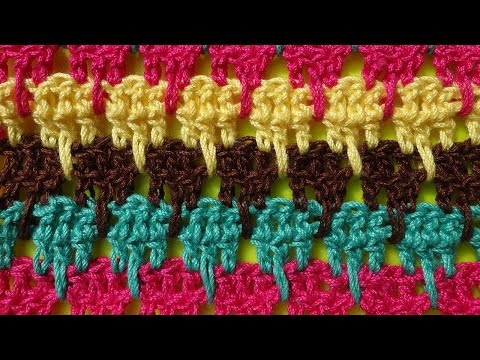 Видео: Multicolor crochet pattern Многоцветный узор вязания крючком 58