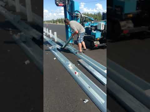 Видео: Сваебойная установка KTC Hammer. Трасса М12 (участок Навашино-Муром)