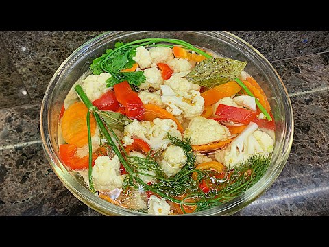 Видео: Самая вкусная и хрустящая МАРИНОВАННАЯ ЦВЕТНАЯ КАПУСТА без отваривания! Вкуснейшая закуска или салат