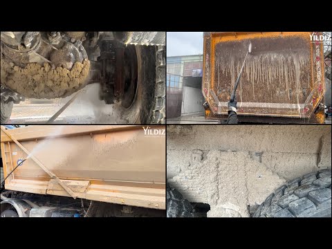 Видео: После стирки на 1 тонну легче! Как мыть грязный грузовик? #удовлетворение #asmr