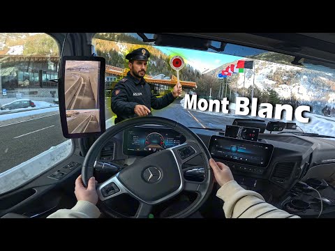 Видео: POV вождение грузовика 🚛💨 /// Из Франции в Италию через тоннель Монблан /// Проверка полиции 👮🏔️