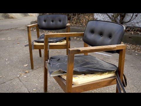 Видео: Реставрация и ремонт пары стульев из орехового дерева середины века