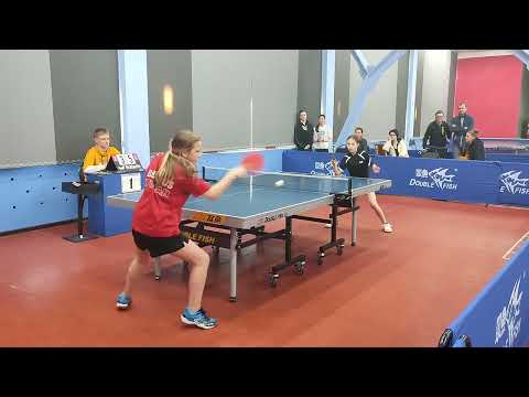 Видео: Медоева А.(черн. футб.) : Маркина Н.(красн. футб).Кубок г.Витебска. Tabletennis. Настольный теннис.