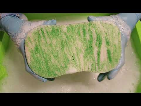 Видео: ASMR (122) Soapy water + green marble sponge/Мыльная водичка/Небольшое мыление, когда не спится😜