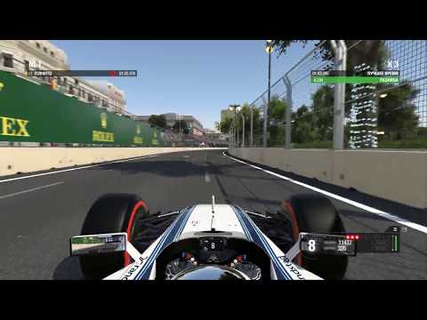 Видео: F1 2016 круг по трассе в Баку 1:43:057