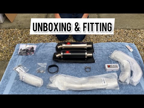 Видео: Распаковка и установка полной выхлопной системы Black Widow на мой Honda Transalp XL 750