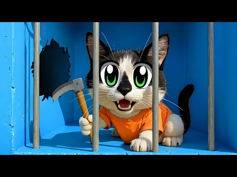 Видео: Челлендж ПОБЕГ ИЗ ТЮРЬМЫ! ВЫЖИВАНИЕ 24 ЧАСА для Котов