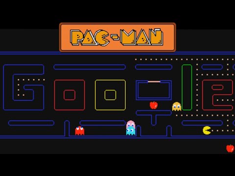 Видео: Pacman Doodle - Дудл, посвященный Пакману на 30 лет - Google Games - Первый игровой Дудл Гугла