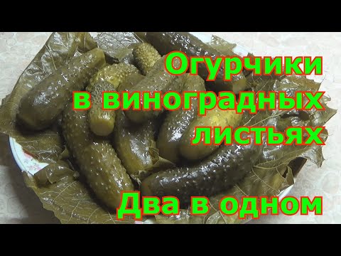 Видео: Огурцы в виноградных листьях. Слабомаринованные, вкусные и хрустящие. Заготовка без стерилизации.