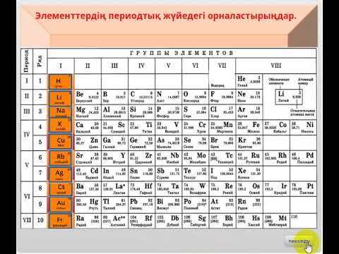 Видео: Тест "Периодтық жүйенің құрылымы"