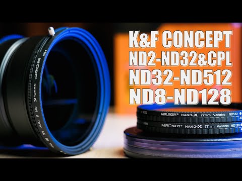Видео: K&F Concept | Обзор вариофильтров ND2-32&CPL, ND32-512 и ND8-128