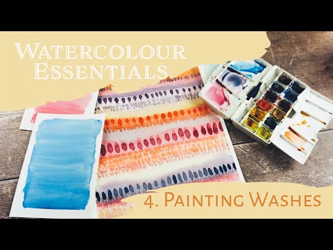 Видео: Основы акварели 4: Размывка и фон | Акварельные полосы и нанесение штрихов