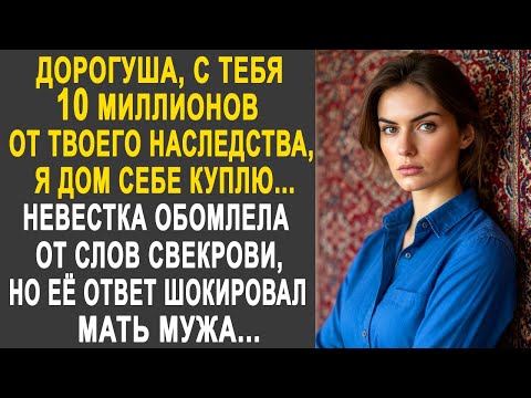 Видео: "Дорогуша, с тебя 10 миллионов от твоего наследства" - Невестка обомлела от слов свекрови...