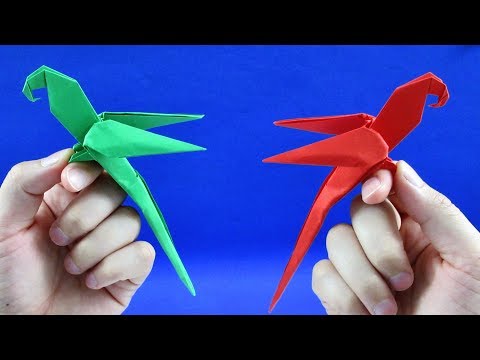 Видео: Как сделать попугая из бумаги. Оригами попугай из бумаги (Manuel Sigro)