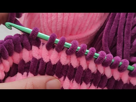 Видео: Бархатное детское одеяло Easy Tunisian Crochet для начинающих - Узоры для вязания одеял крючком