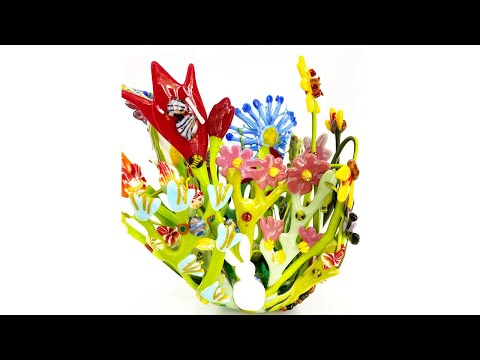 Видео: Пасхальная цветочная драпировка из плавленого стекла