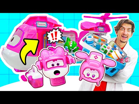 Видео: Игрушки Супер Крылья распаковали спасательный вертолет Диззи! Игры в самолетики - игры в больничку