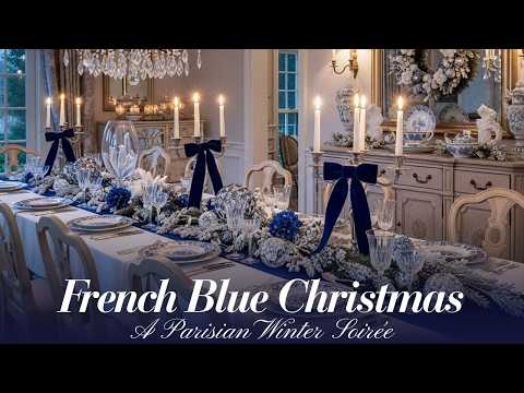 Видео: Французское синее Рождество — парижский зимний вечер в элегантных бело-синих тонах 🤍💙