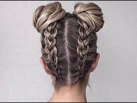 Видео: Два пучка с косами. Örgülü saç düzümlerı