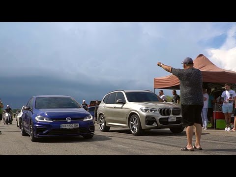 Видео: Уличный хулиган с БОЛЬШОЙ ТУРБИНОЙ. Гонка на Golf R stage 3