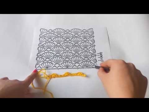 Видео: Ажурные вееры крючком Узор крючком №3