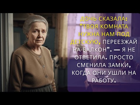 Видео: Дочь сказала Твоя комната нужна нам под детскую, переезжай на балкон  — Я не ответила  Просто.......