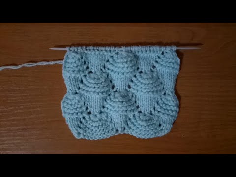 Видео: Узор "Рожок мороженого" на спицах #86