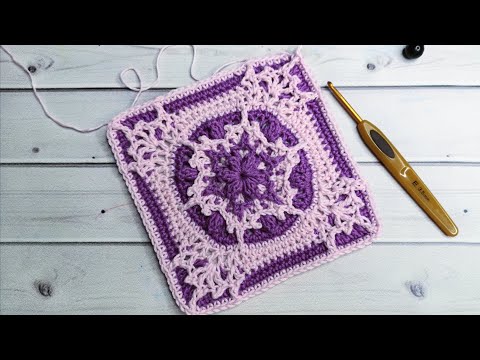 Видео: Мотив для пледа "Морозная симфония"//Сrochet motives//