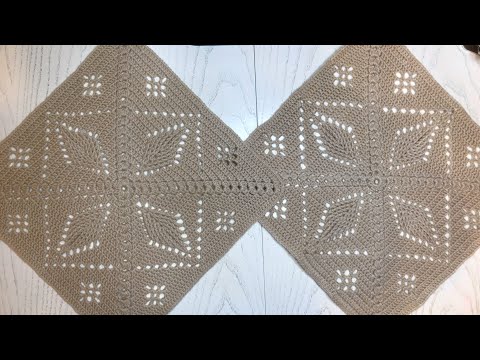 Видео: Большой Квадратный Мотив "Ажурные Лепестки" Крючком — Пошаговый Мастер-Класс