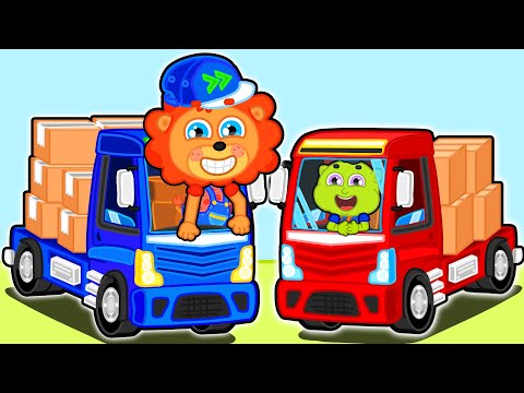 Видео: Маша и Леопольд. Грузовики на перекрестке - Серии для всей семьи - Lion Family на русском - Мультик