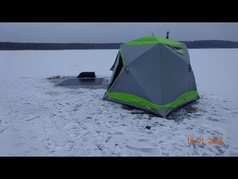 Видео: палатки для зимней рыбалки:Медведь-шатер,Рипус-3Т,Лотос-3 и куб-М2, Снегирь-2Т лонг,ONLITOP - 2018г.