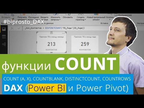 Видео: DAX функции COUNT (A, X, AX), COUNTBLANK, DISTINCTCOUNT, COUNTROWS для Power BI (Pivot)