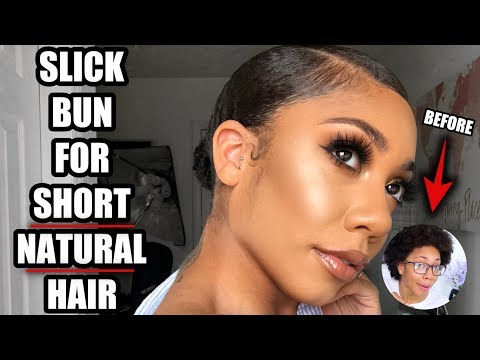 Видео: Гладкий пучок на коротких густых натуральных волосах | Faceovermatter