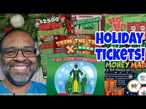 Видео: Распаковываем НОВЫЕ праздничные лотерейные билеты на 380 долларов! | Лотерея Пенсильвании #scratc...