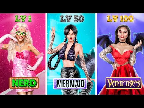 Видео: Экстремальное преображение из Уэнсдей в Барби!  Ботанша vs Вампир vs Русалка!