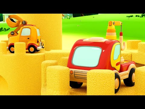 Видео: 🚗 Машинки Мокас – Серия 34 – Песчаный замок | Добрый мультик для малышей про машинки